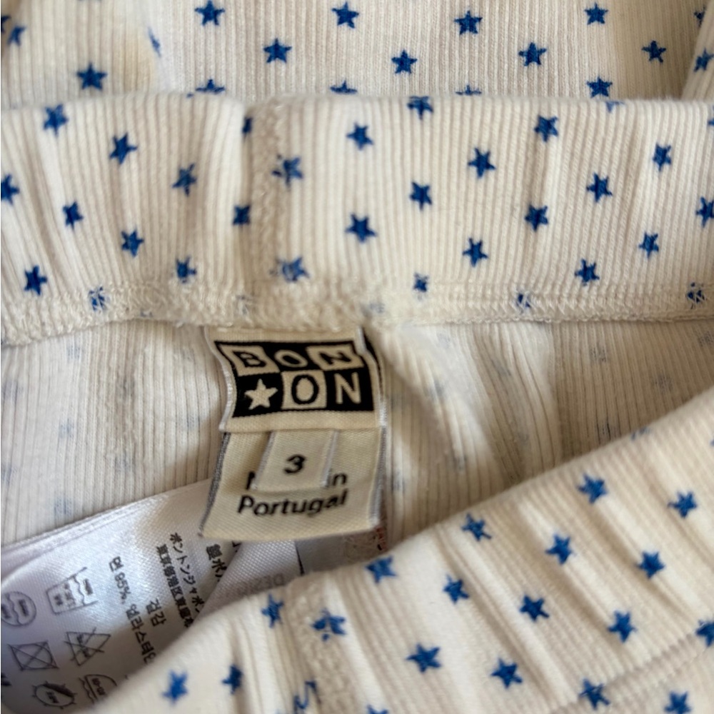 Bonton Ribbed Cotton Stars Pajama Set - Picture 3 of 4